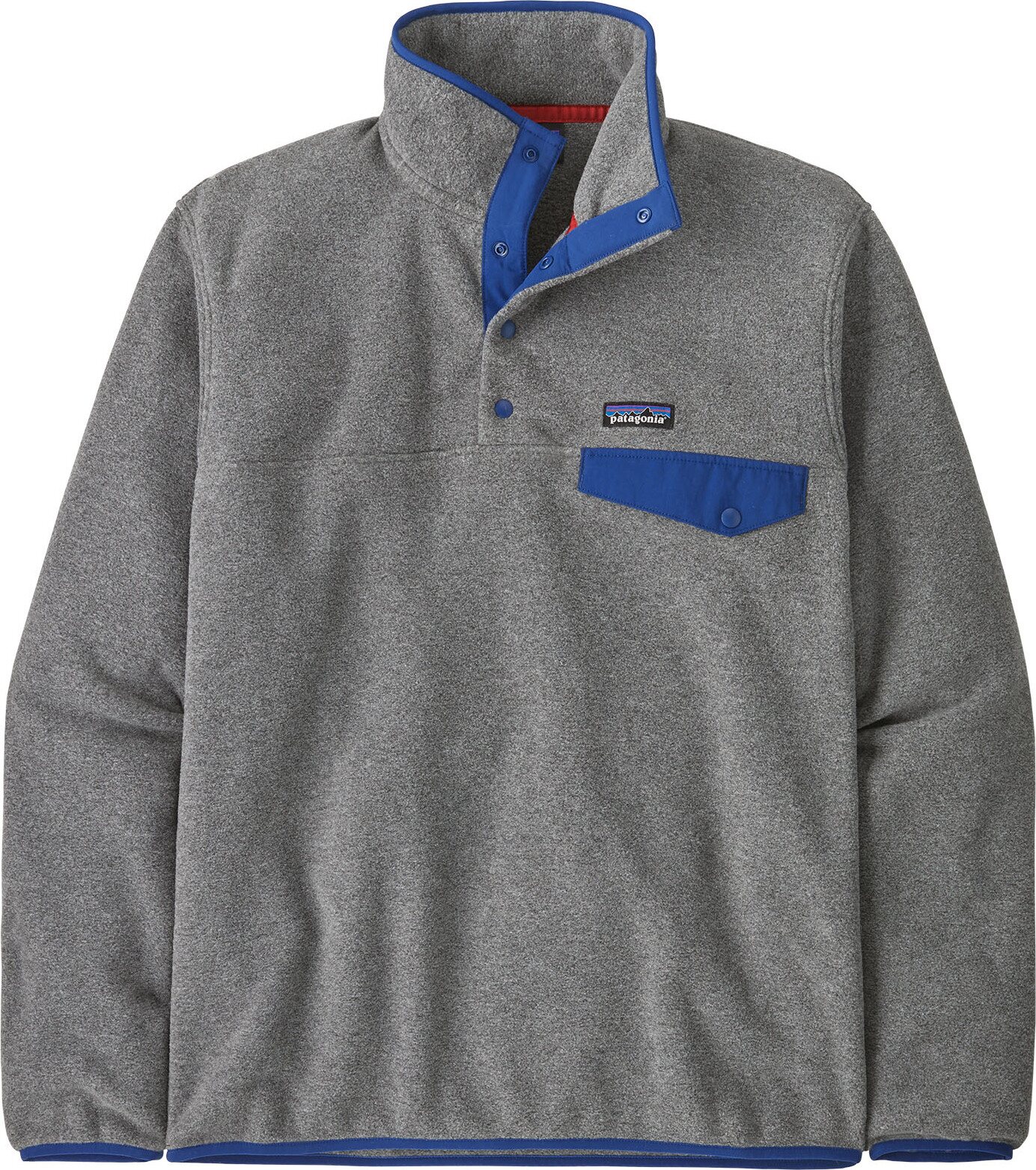 Patagonia Lightweight Synch Snap-T Pullover Mens Nickel w/Clement Blue