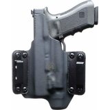 BlackPoint Tactical Leather Wing Holster, 1.75" belt loops, with Light, RDS Cut