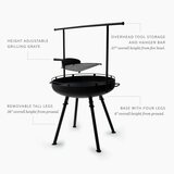 Barebones Cowboy Fire Pit Grill 30"