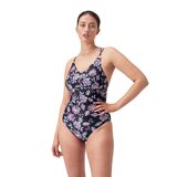 Speedo Shaping Printed Strappy 1 Piece Womens