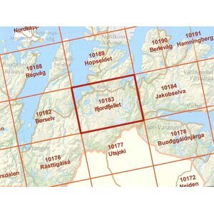 Norja 10183, Ifjordfjellet 1:50 000, topografinen kartta