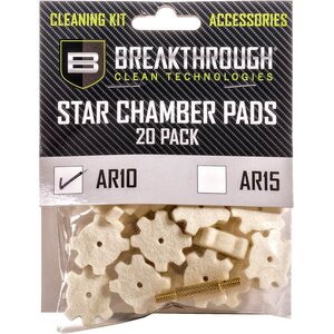 Breakthrough AR-10 Star Chamber Pad - 20 Pack with 8-32 thread (male / male) adapter