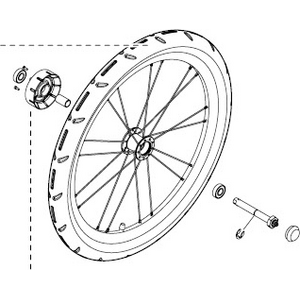 Thule Wheel assembly - 40mm hub- dished-CGR/CHE 12-x Kenda