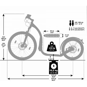 Kickbike Cross Fix koiranjuoksutusadapterilla + vetonarulla