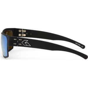Gatorz Delta Matte Black with Smoked Polarized Lens w/ Blue Mirror