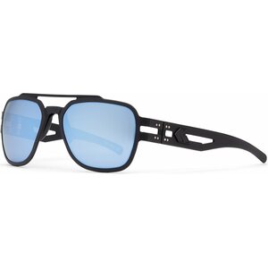 Gatorz Stark Matte Blackout with Smoked Polarized w/ Blue Mirror Lens