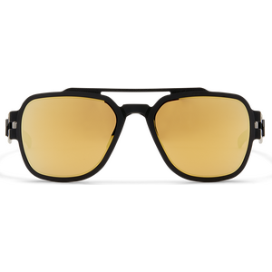 Gatorz Stark Matte Blackout with Rose Polarized w/ Gold Mirror Lens