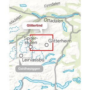 Calazo Glittertind-vuoristokartta 1:20.000, 2019