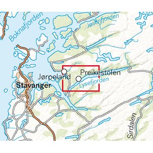 Calazo Preikestolen-vuoristokartta 1:20.000, 2019