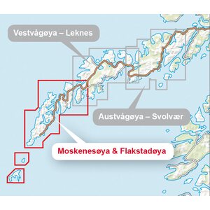 Calazo Lofoten: Moske & Flakst -vuoristokartta 1:30.000, 2021