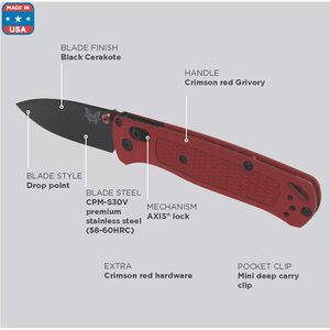 Benchmade Bugout International Exclusive Crimson Red