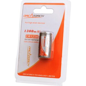 OrcaTorch CR123A Battery 1300mah