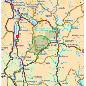 Ylläs Levi Aakenus 1:25 000, ulkoilukartta 2021
