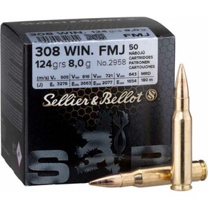 Sellier & Bellot .308 Win FMJ 8,0g harjoituspatruuna 50kpl