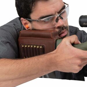 Allen Westcliff Leather Buttstock Cartridge Carrier with Cheek Piece
