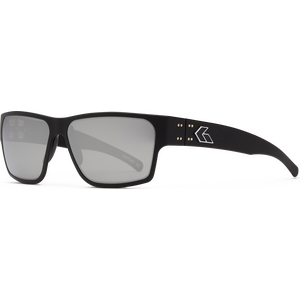 Gatorz Delta Cerakote Black w/Silver Logo, Silver Mirror OPz Gray Lens