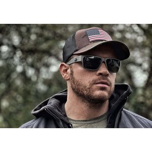 Gatorz Delta Cerakote Black w/Silver Logo, Silver Mirror OPz Gray Lens