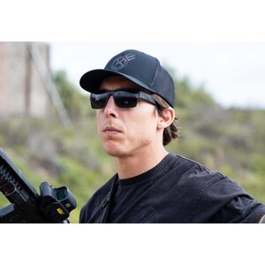 Gatorz Delta Cerakote Black w/Silver Logo, Silver Mirror OPz Gray Lens