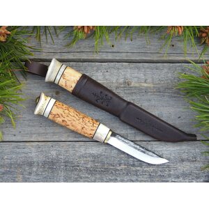 Kauhavan Puukkopaja Reindeer Antler Curly Birch Knife 603