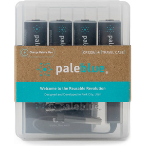 Pale Blue CR123 Rechargeable Batteries 4-Pack