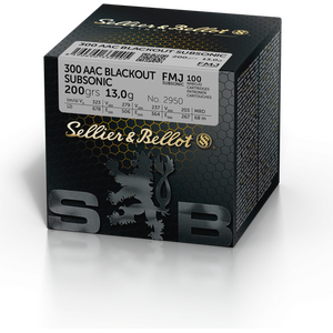 Sellier & Bellot 300 AAC Blackout FMJ 13,0g Subsonic Bulk, 100kpl
