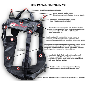 Fido Pro Panza Harness with Deployable Emergency Dog Rescue Sling V2