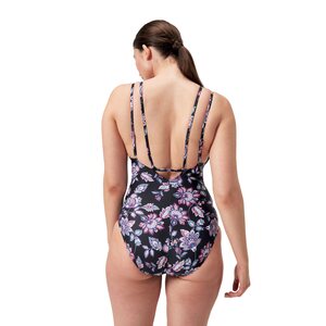 Speedo Shaping Printed Strappy 1 Piece Womens