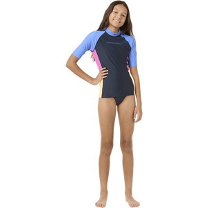 Rip Curl Block Party Short Sleeve Rash Vest Girls