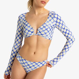 Roxy Artsy Tile Long Sleeves Crop Surf Top Womens