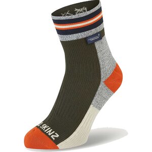 Sealskinz Surlingham Waterproof All Weather Ankle Length Striped Cuff Socks
