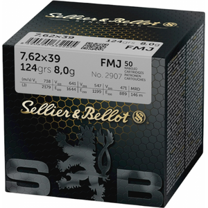 Sellier & Bellot 7,62x39 FMJ 8.0g/124 gr 50pcs