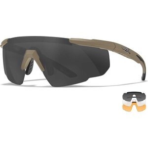 Wiley X Saber Adv Matte Tan, Grey/Clear/Light Rust