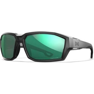 Wiley X Wx Alpine Captivate Polarized Green Mirror, Frame Translucent Black