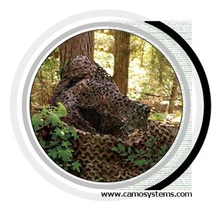 Camosystems Naamioverkko 2,4 m, vihreä/ruskea maastoväri, metritavara