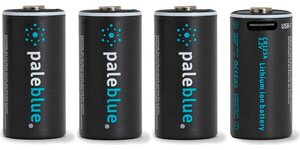 Pale Blue CR123 Rechargeable Batteries 4-Pack