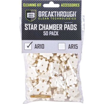 Breakthrough AR-10 Star Chamber Pad - 50 Pack with 8-32 thread (male / male) adapter