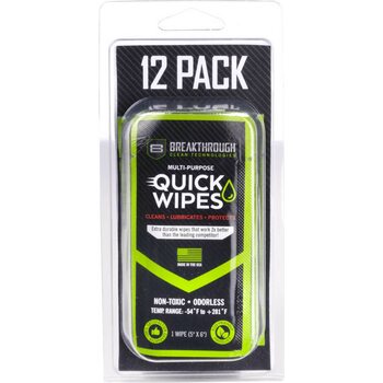 Breakthrough Multi-Purpose CLP Quick Wipes – 12 Pack – (5″ x 6″ wipes)