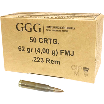 GGG 223 Rem 62gr 4,0g FMJ 50 kpl