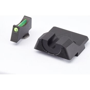 Wilson Combat Sight Set Glock Snag-Free Vickers Elite Black Serrated Rear GRN Fiber Optic Front .245"