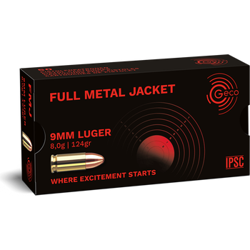 Geco 9mm Luger Geco FMJ 8 g Tomback Jacket 50 kpl