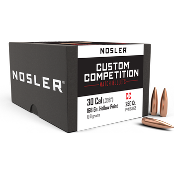 Nosler 30 Cal 168gr Custom Competition HPBT  (250 ct.)