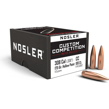 Nosler 30 Cal 175gr Custom Competition HPBT  (100 ct.)