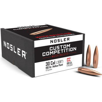 Nosler 30 Cal 190gr Custom Competition HPBT (100 kpl)