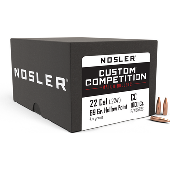 Nosler 22 Cal 69gr Custom Competition HPBT (1,000 kpl )