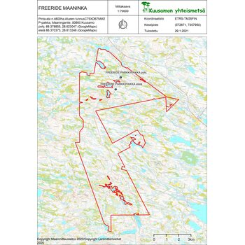 Kuusamon yhteismetsä Freeride-moottorikelkkalupa, VUOROKAUSILUPA KEVÄT 2025, Maaninka