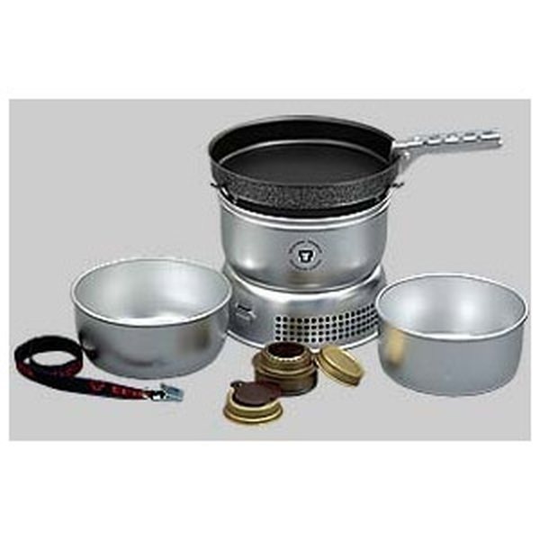 Trangia Stove 25-Titanium, 2 saucepans (titanium) and frypan (titanium)