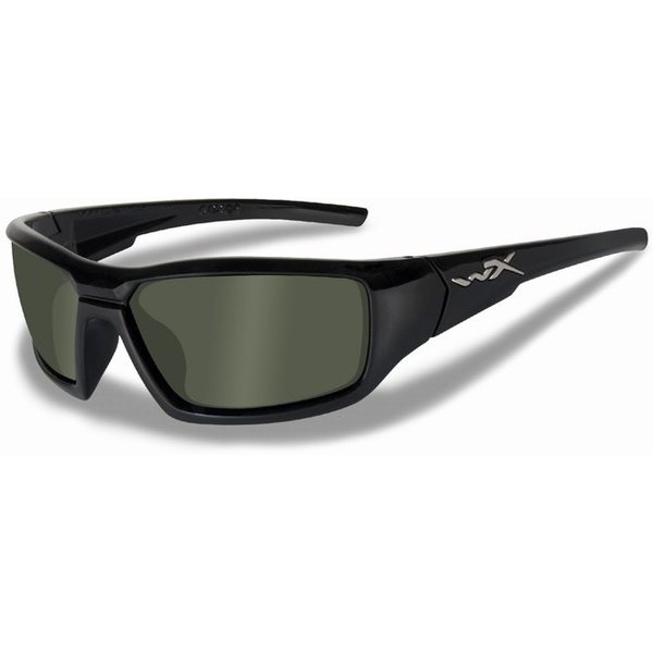 Wiley X CENSOR Polarized Smoke Green Gloss Black Frame