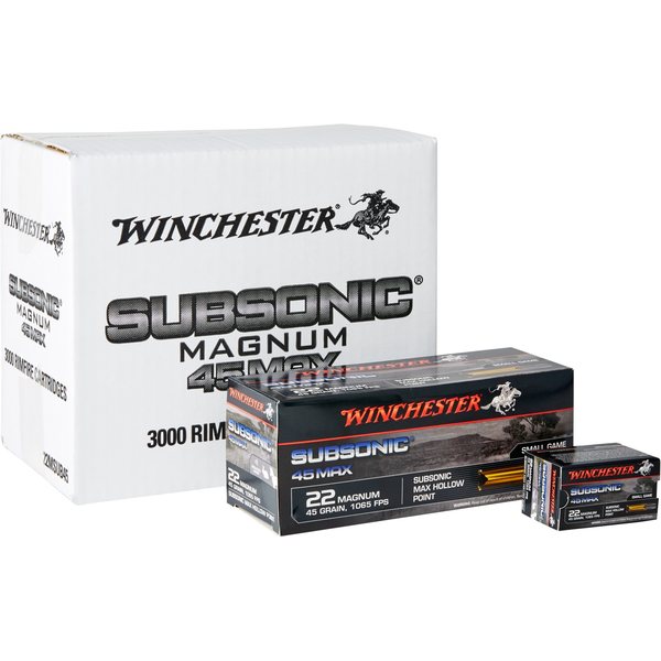 Winchester .22 WMR Mag Subsonic Max HP 324m/s 2.9g 50kpl