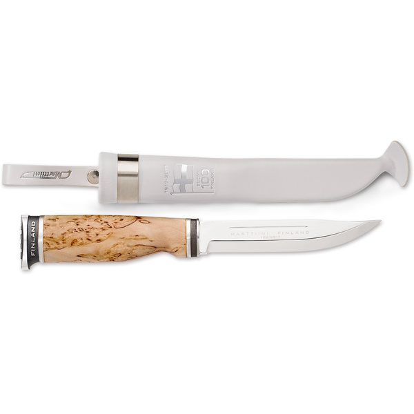 Marttiini Finland 100 Knife, Silver with wooden box