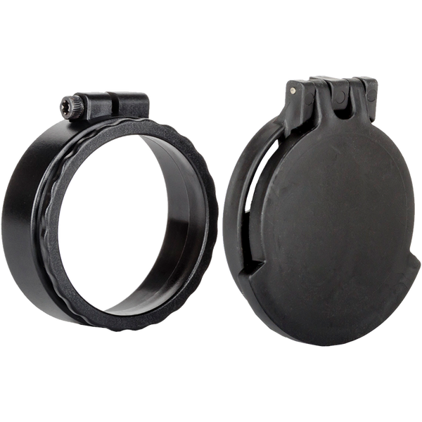 Tenebraex Tactical Tough Flip Cover with Adapter Ring, Ocular, Black in color, to fit Schmidt & Bender 3-27x56 PM II High Power.  Single Tab Cover, UAC014-FCR